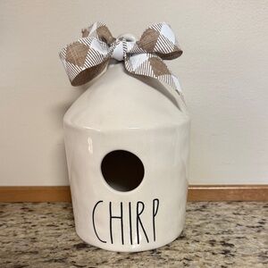 Rae Dunn Chirp Birdhouse with Bird image on back